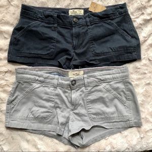 2 Pairs Hollister Shorts stretchy blue grey 5